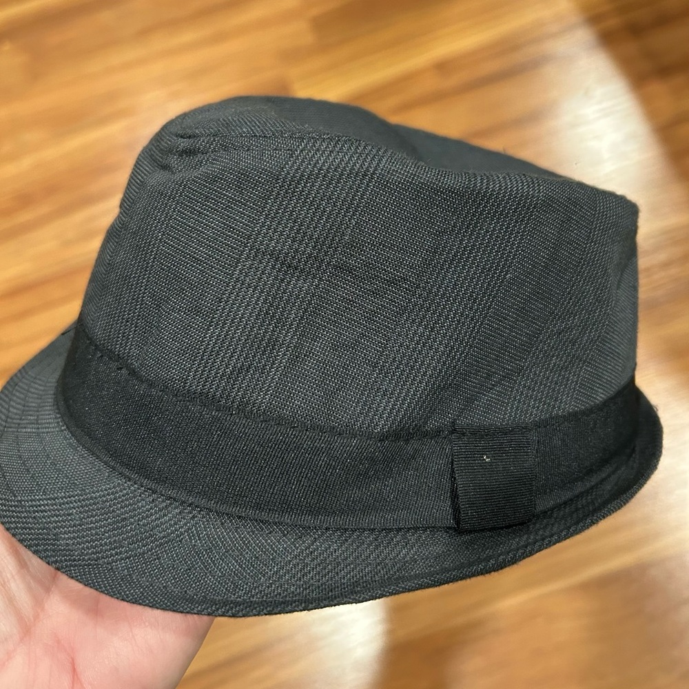 Children's Place Boys Fedora Black Charcoal Plaid Size S 4-6
